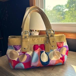 EUC COACH Signature Soho Pleated Sateen Tote